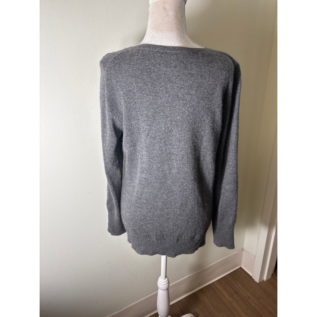 Alex Marie Gray Cashmere Pullover Sweater Sz L