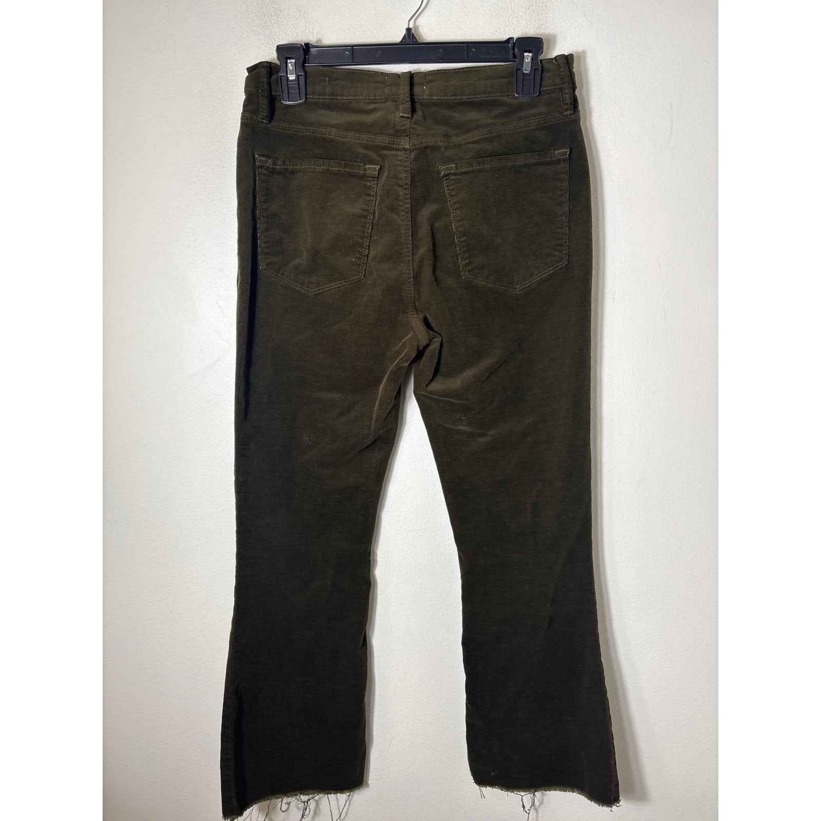 Frame Dark Green Le Crop Mini Boot Cord Pants Sz 29