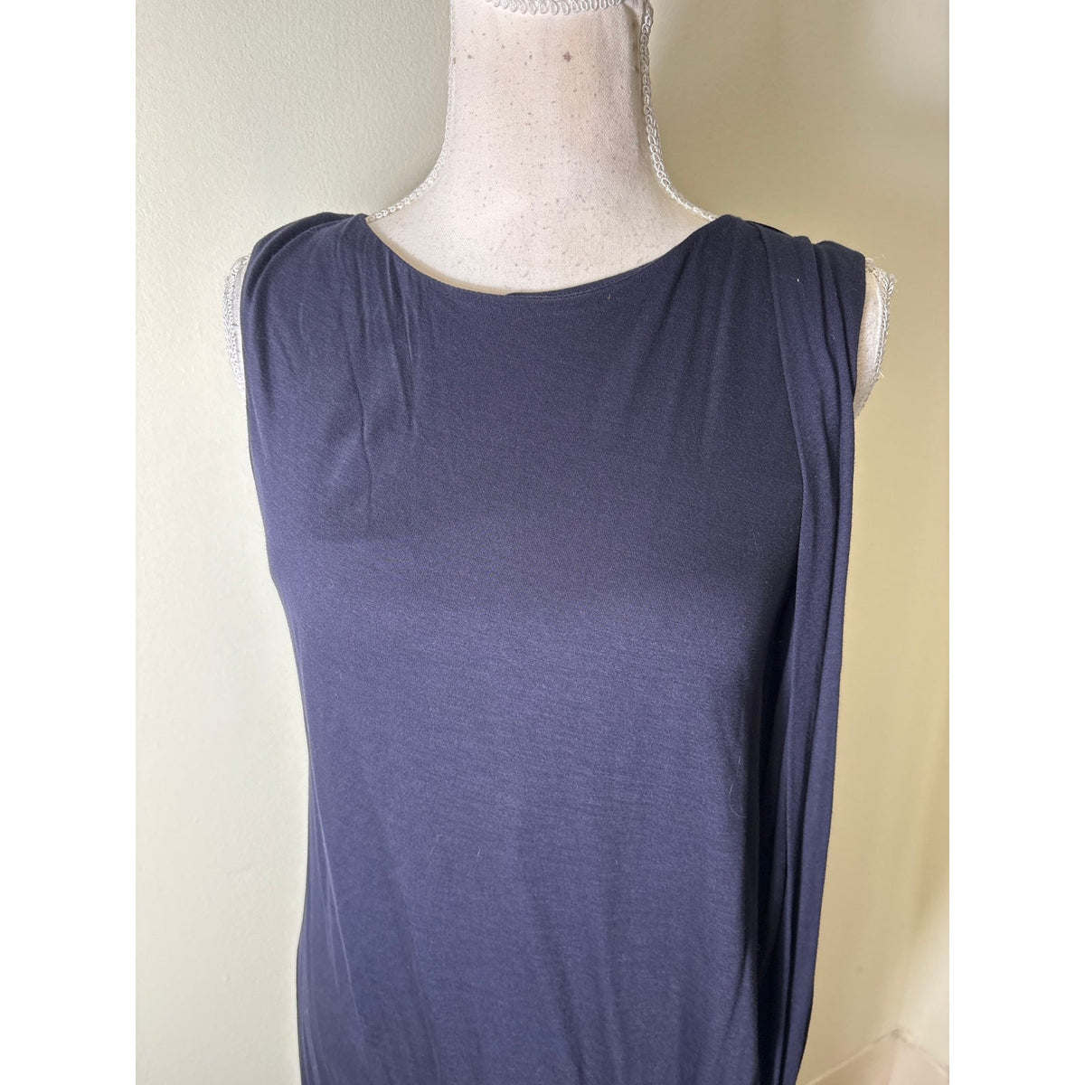 Vince Navy Drape Midi Dress Sz S