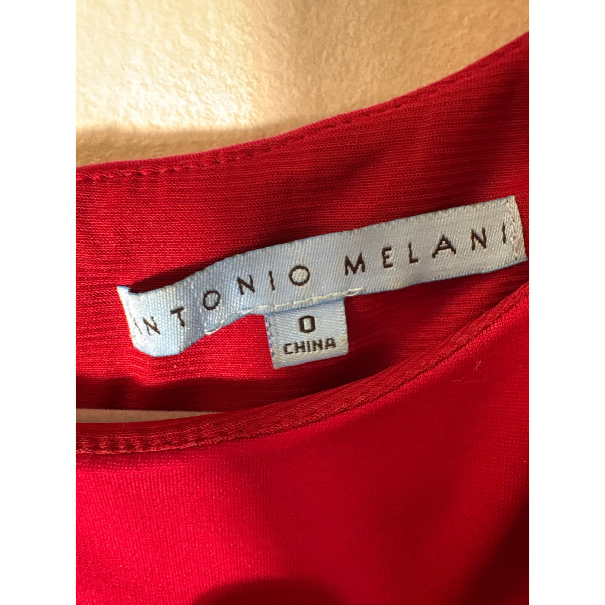 Antonio Melani Classic Red Sleeveless Ruffle Midi Sheath Sz 0