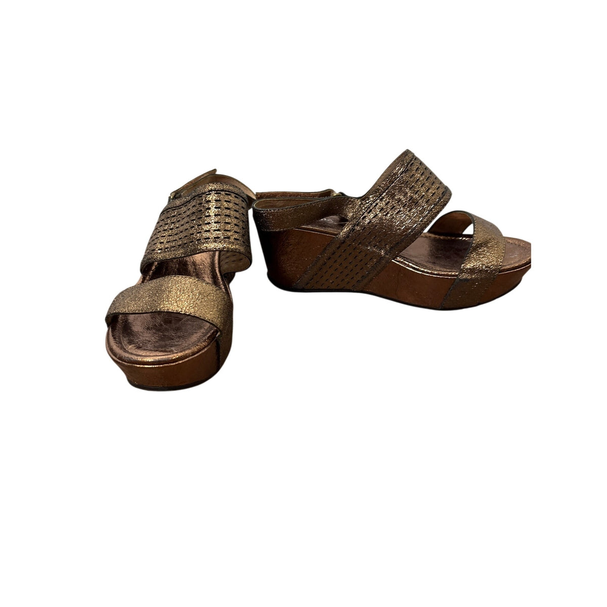 Antelope Bronze Two Strap Wedges Sz 38 (7.5)