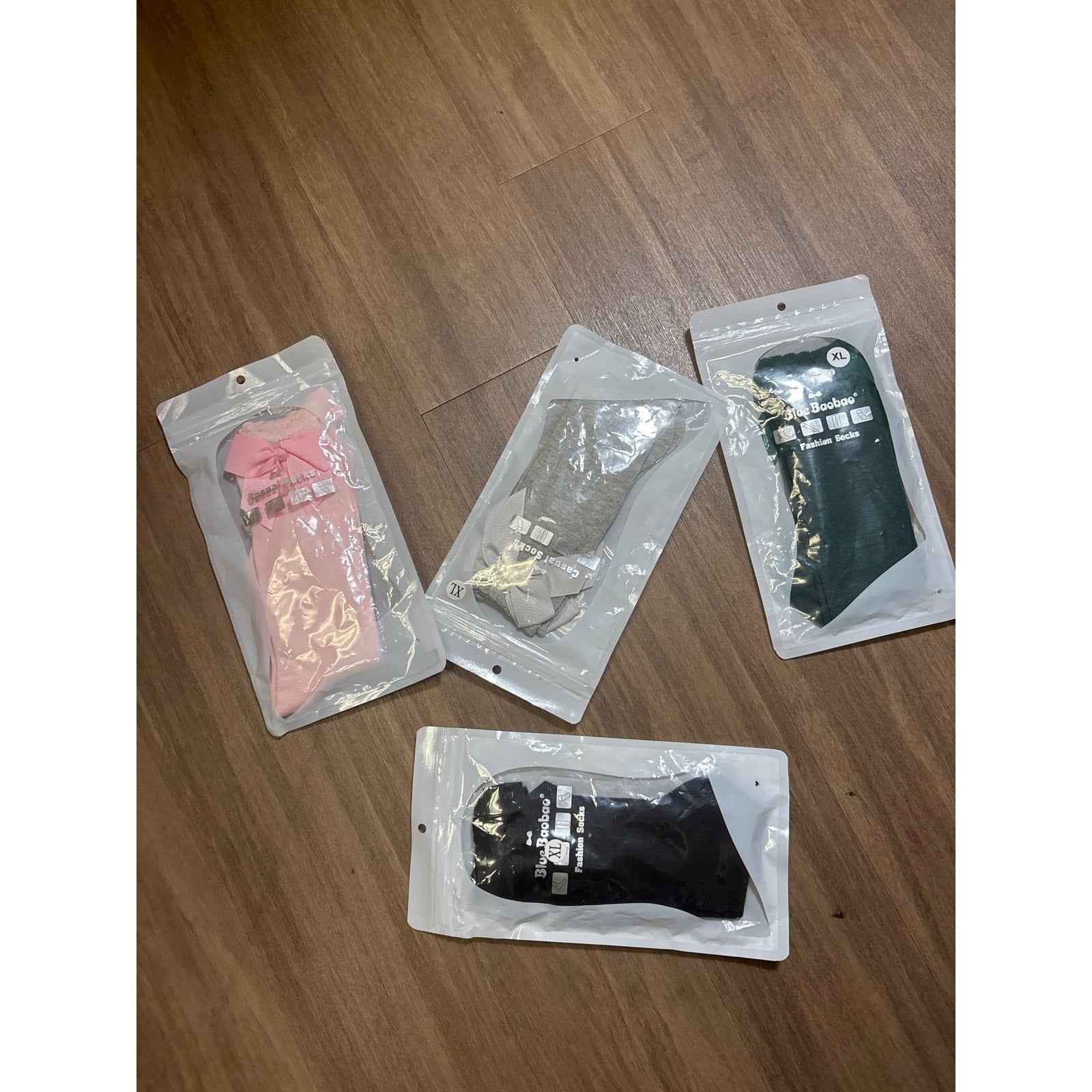 NWT Blue Baobao Girls Bundle of 4 Socks Sz XL