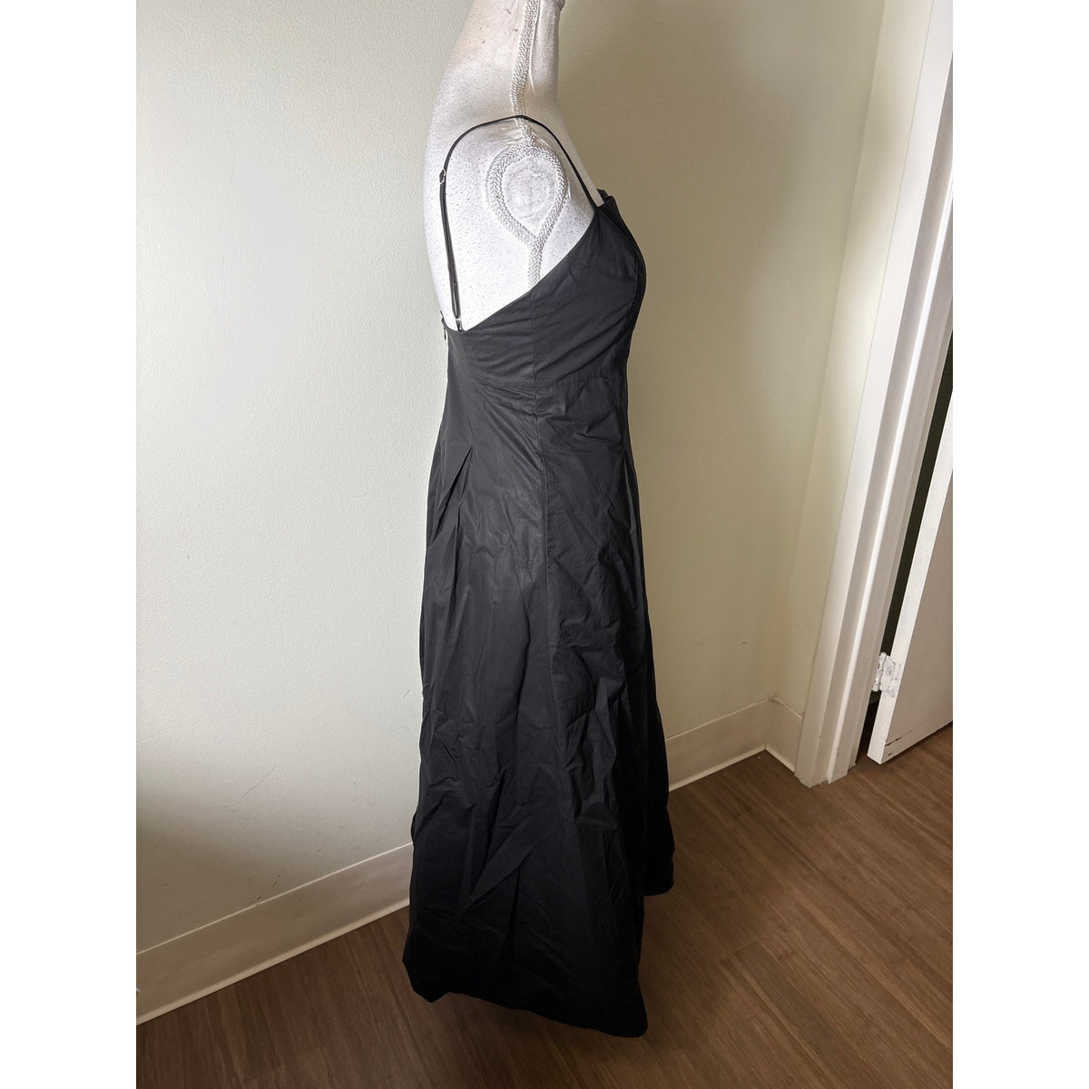 Rue Sophie Black A Line Spaghetti Strap Dress Sz XS