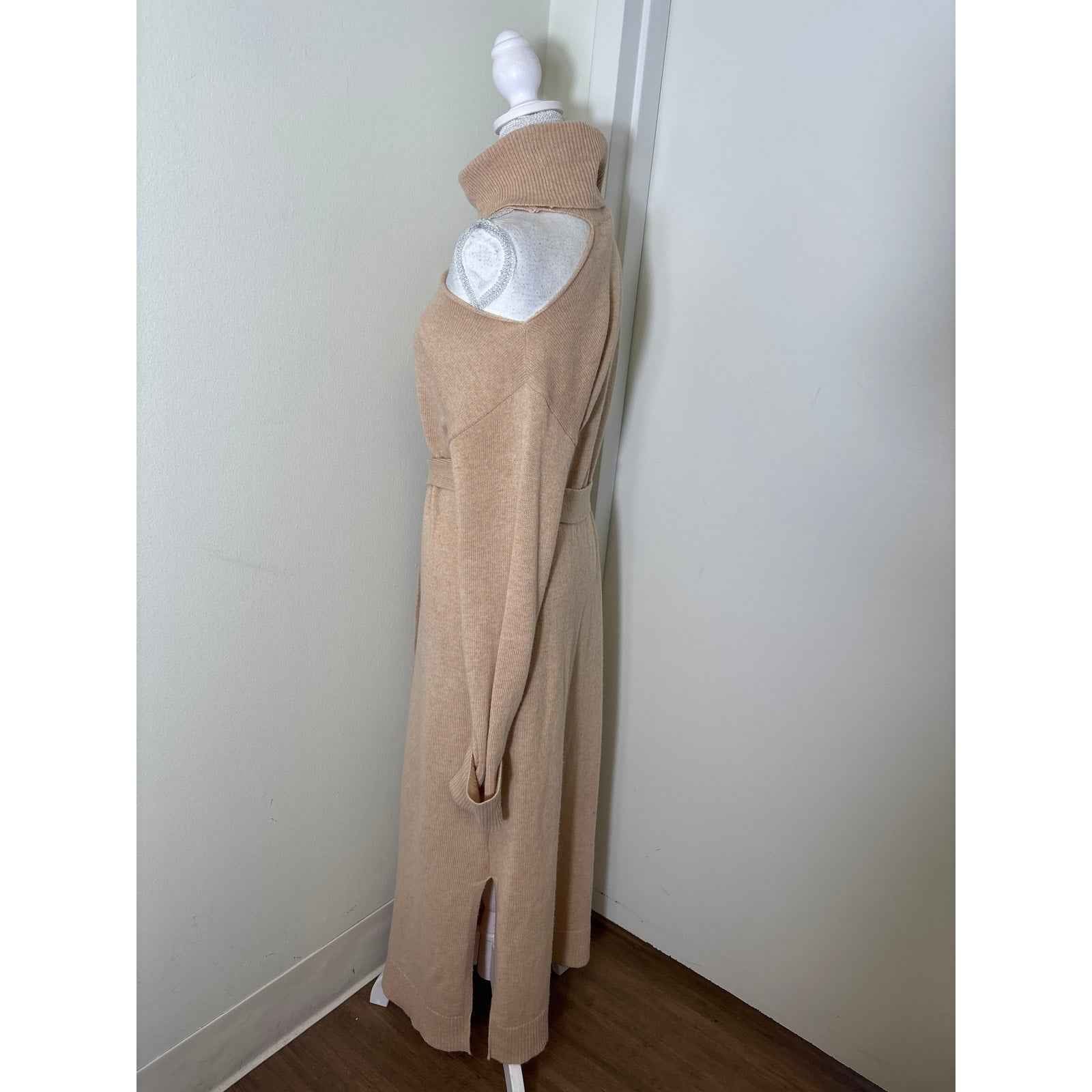 Paige Beige Long Sleeve Maxi Sweater Dress Sz M