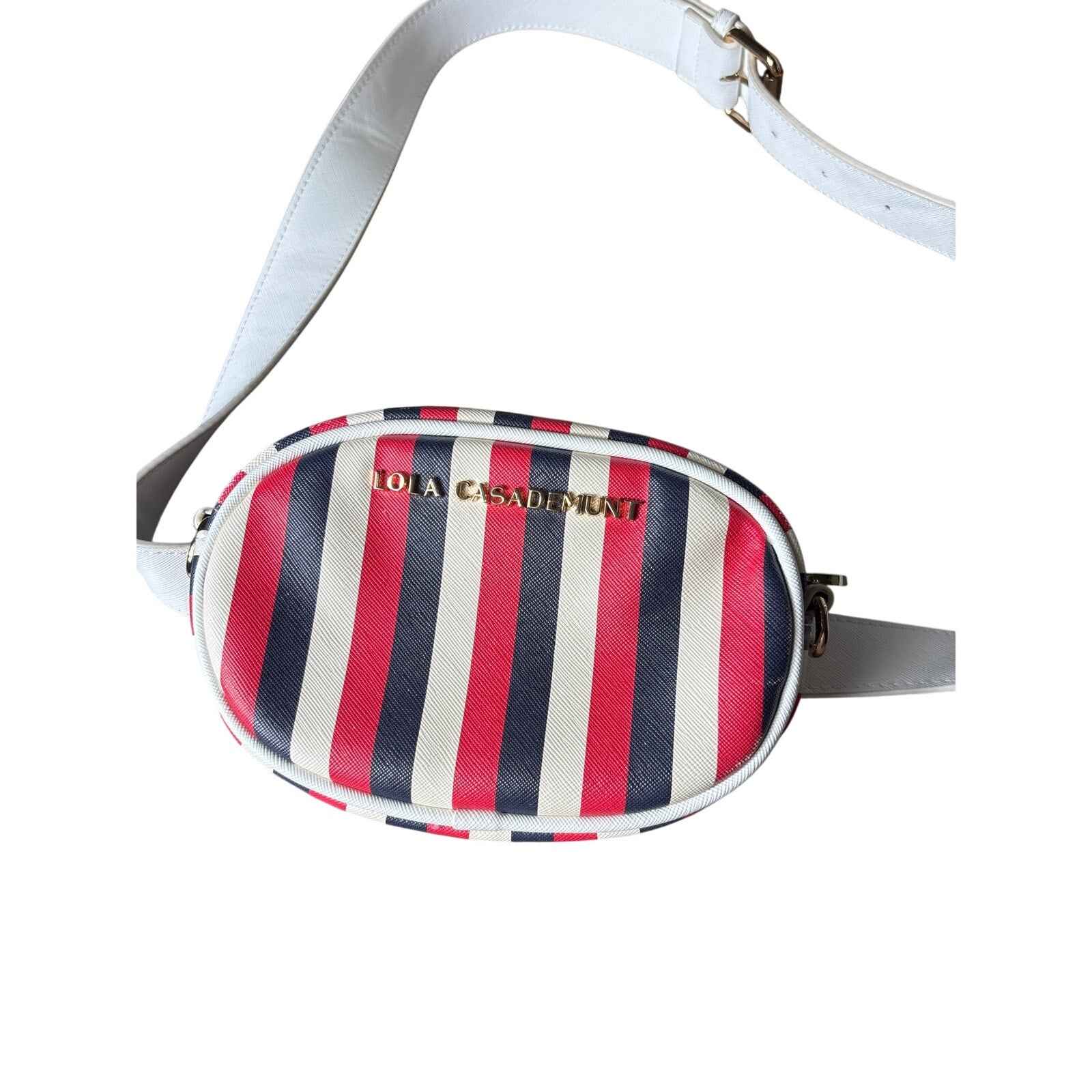 Lola Casademunt Red Blue Stripe France Belt Bag