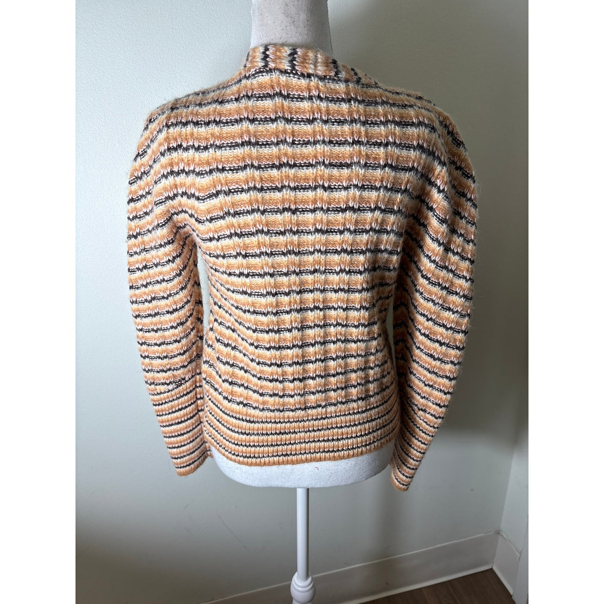 A.L.C. Pink and Tan Stripe V Neck Cardigan Sweater Sz XS