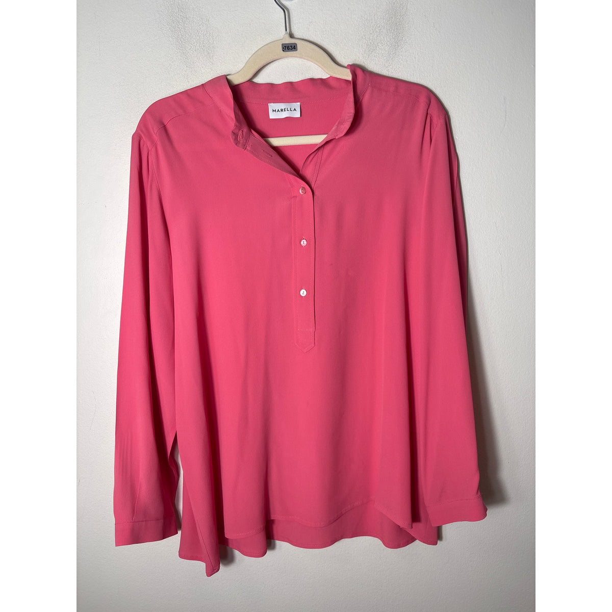 Marella Salmon Long Sleeve 4 Button Tunic Sz 46 (L)