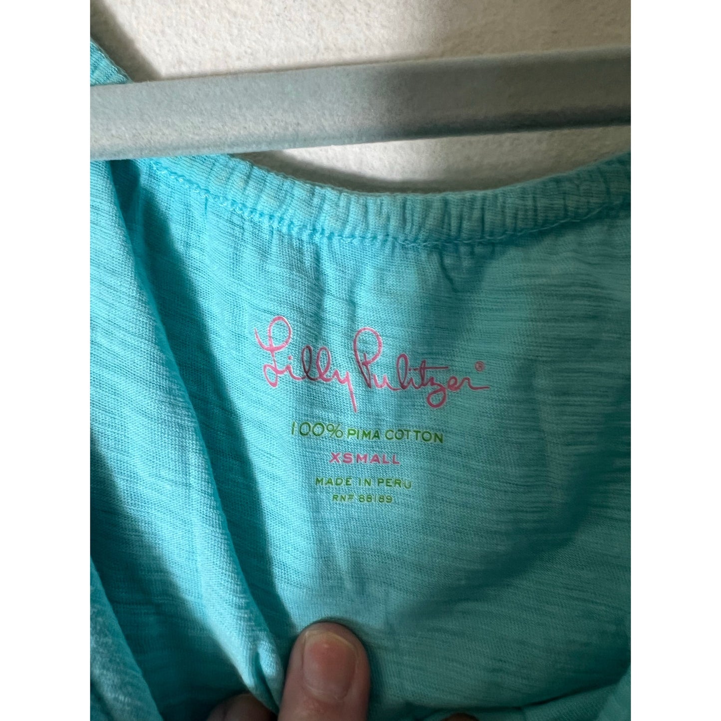 Lilly Pulitzer Teal Sleeveless Ruffled Collar Shirt Sz XS