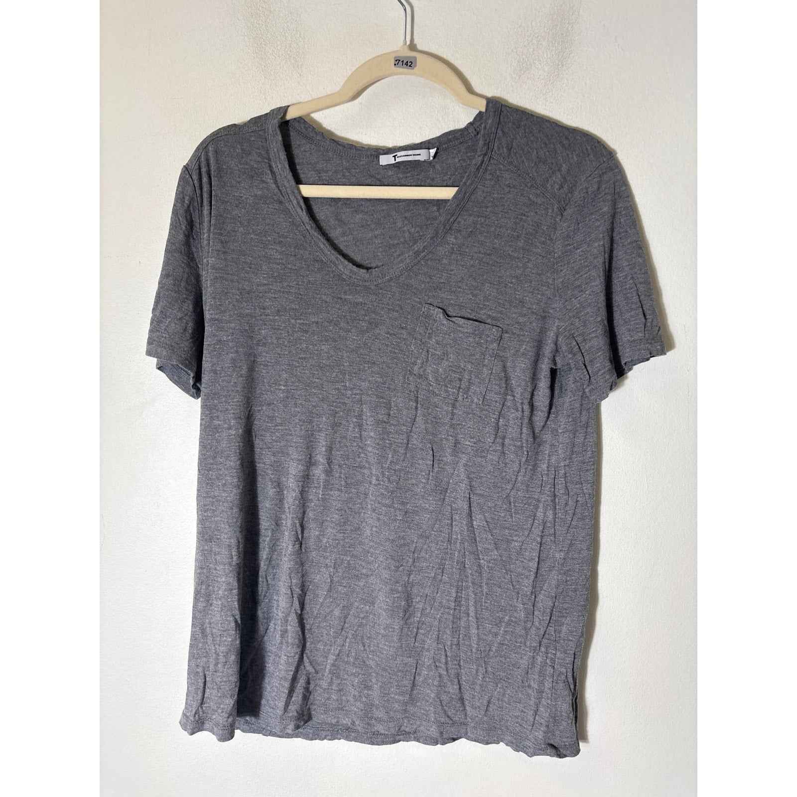 Alexander Wang Gray Short Sleeve Cotton Tee Sz M