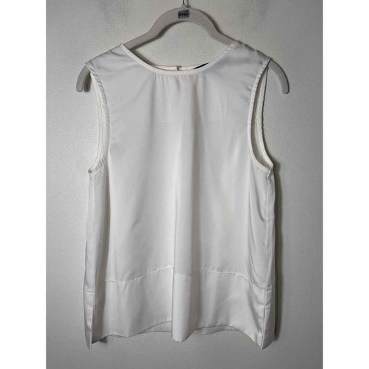 Abby Glass Classic White Sleeveless Tank Sz Xs