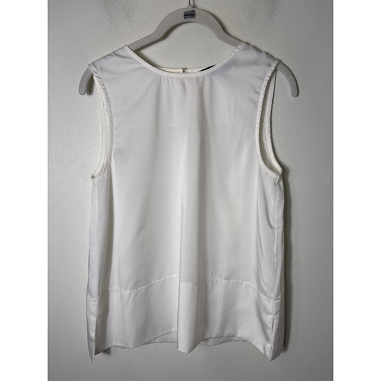 Abby Glass Classic White Sleeveless Tank Sz Xs