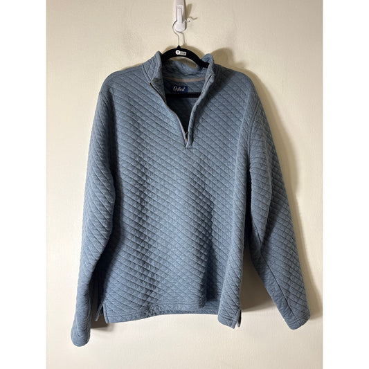 Men's Oxford Blue Long Sleeve Quilted Pullover Sz XL