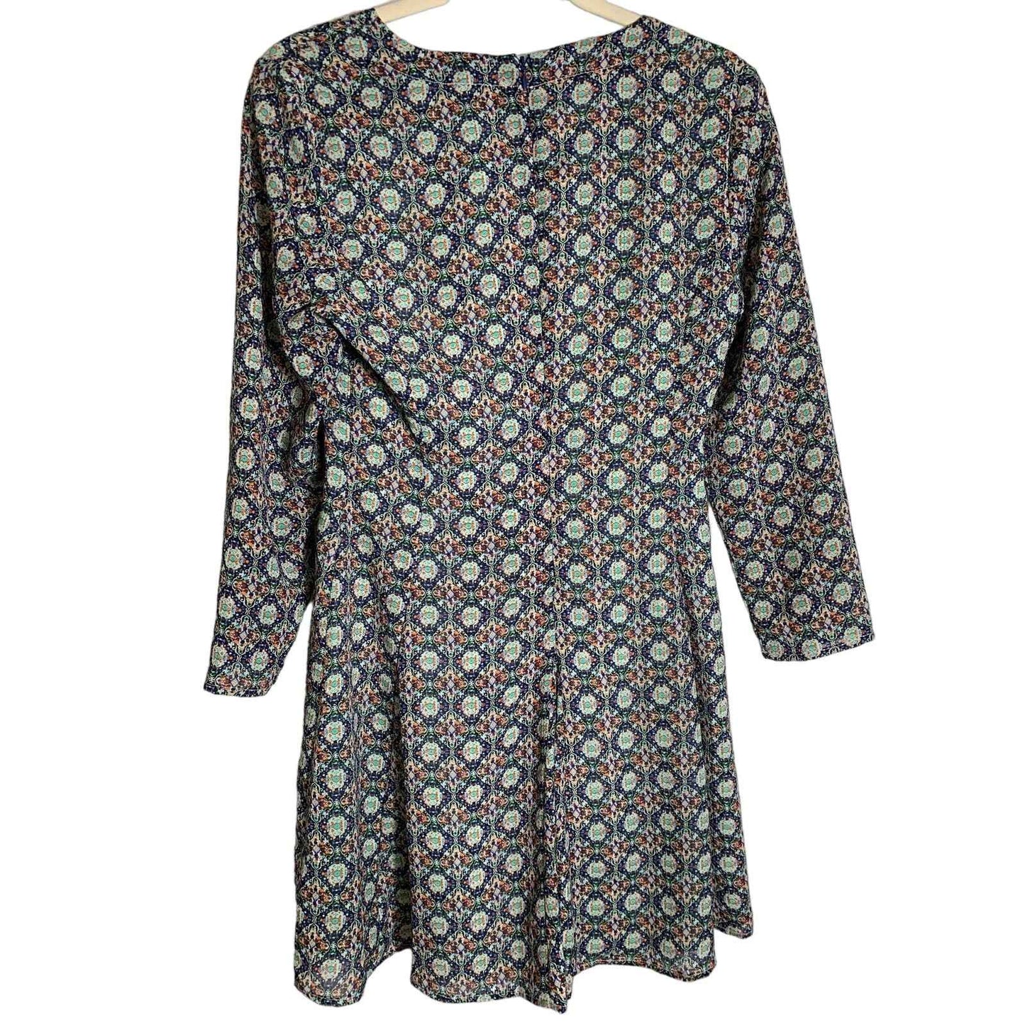 Altar'd State Printed A-Line Long Sleeve Mini Dress Sz S